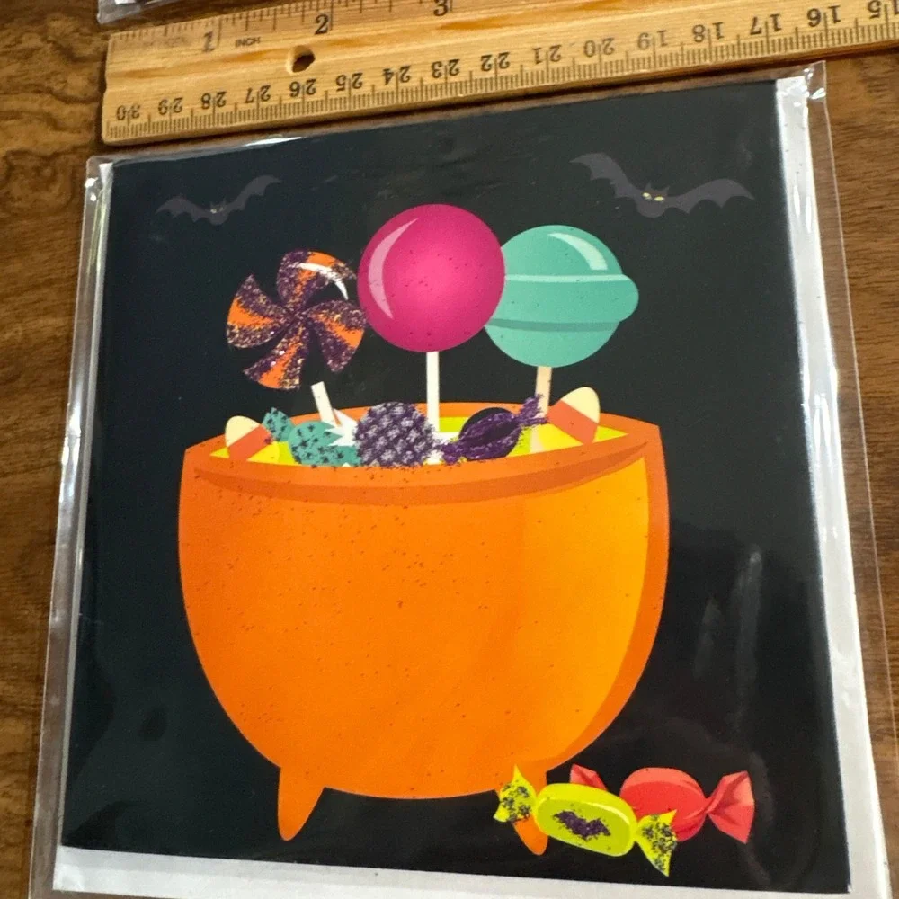 2 Treasures Halloween Pop Up Greeting Cards Pumpkin Candy Treats New Sealed‎